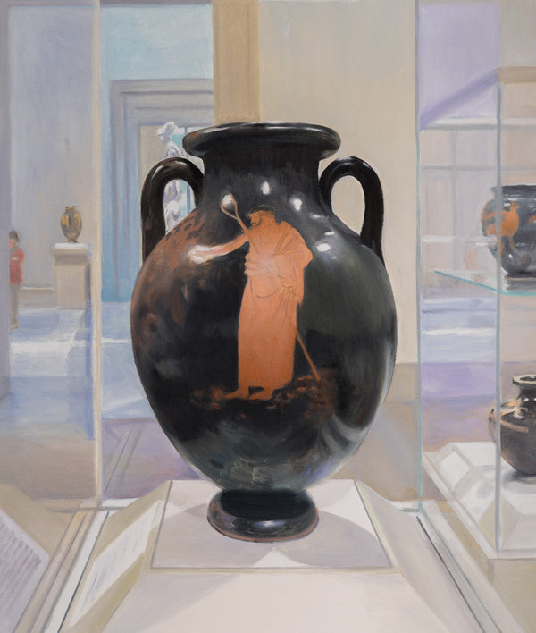 Joanne Tod Outstretched Arm Greek amphora museum painting 2025 oil on canvas institutional critique decorative arts contemporary canadian artist 