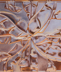 Joanne Tod Terpineol oil on linen painting 2019 36 x 36 copper tiles elements erosion of copper realist painter canadian painter