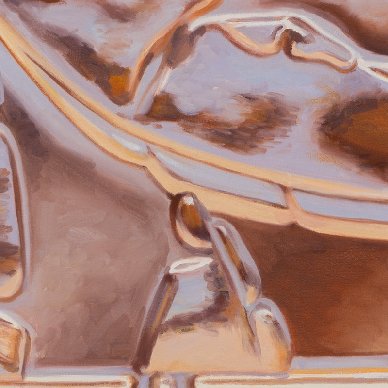 Joanne Tod Terpineol oil on linen painting 2019 36 x 36 copper tiles elements erosion of copper realist painter canadian painter