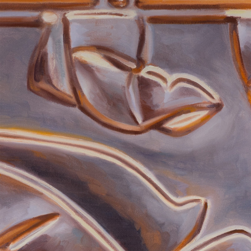 Joanne Tod Terpineol oil on linen painting 2019 36 x 36 copper tiles elements erosion of copper realist painter canadian painter