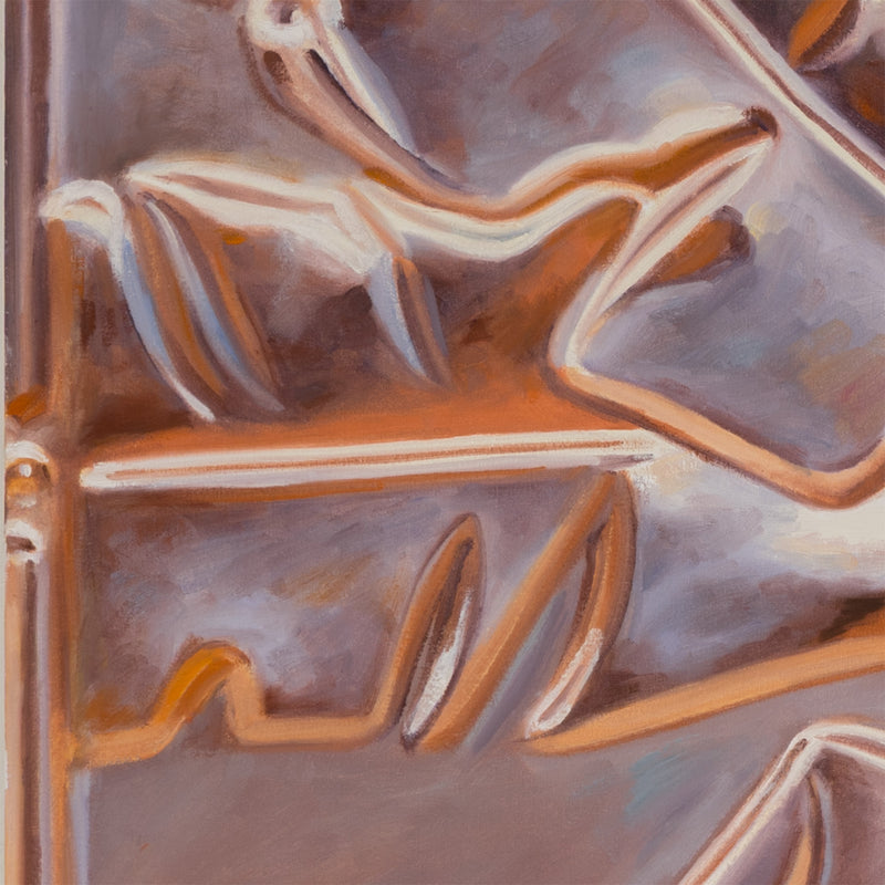 Joanne Tod Terpineol oil on linen painting 2019 36 x 36 copper tiles elements erosion of copper realist painter canadian painter