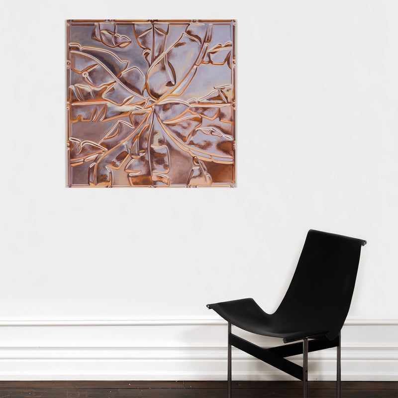 Joanne Tod Terpineol oil on linen painting 2019 36 x 36 copper tiles elements erosion of copper realist painter canadian painter