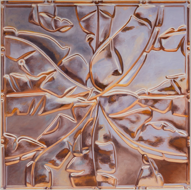 Joanne Tod Terpineol oil on linen painting 2019 36 x 36 copper tiles elements erosion of copper realist painter canadian painter