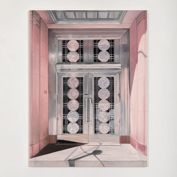 Joanne Tod Toronto Stock Exchange Building 2024 oil on canvas painting realism canadian artist feminist art charles comfort Design Exchange George and Moorehouse architects iconic toronto architecture building Ernst and Young building toronto canada 