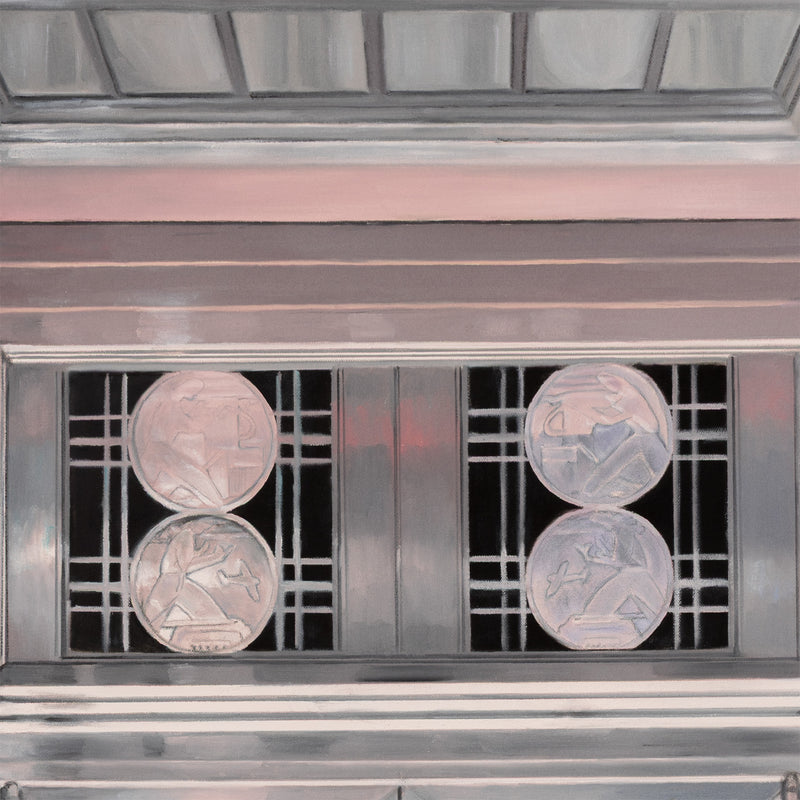Joanne Tod Toronto Stock Exchange Building 2024 oil on canvas painting realism canadian artist feminist art charles comfort Design Exchange George and Moorehouse architects iconic toronto architecture building Ernst and Young building toronto canada 