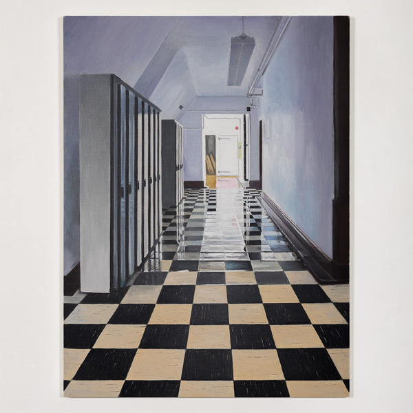 joanne tod 1 spadina corridor painting 2023 Daniels Architecture U of T university of toronto architecture 1 spadina crescent, toronto, ON iconic toronto buildings deep space realism painting oil on linen canadian artist collect canadian art buy canadian art joanne tod teacher