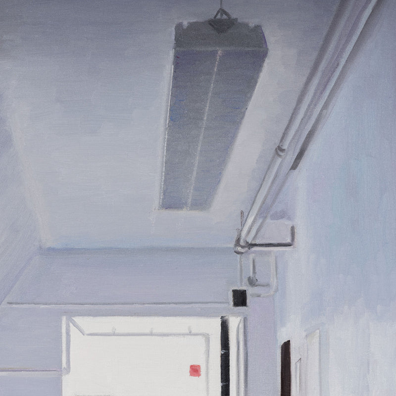 joanne tod 1 spadina corridor painting 2023 Daniels Architecture U of T university of toronto architecture 1 spadina crescent, toronto, ON iconic toronto buildings deep space realism painting oil on linen canadian artist collect canadian art buy canadian art joanne tod teacher
