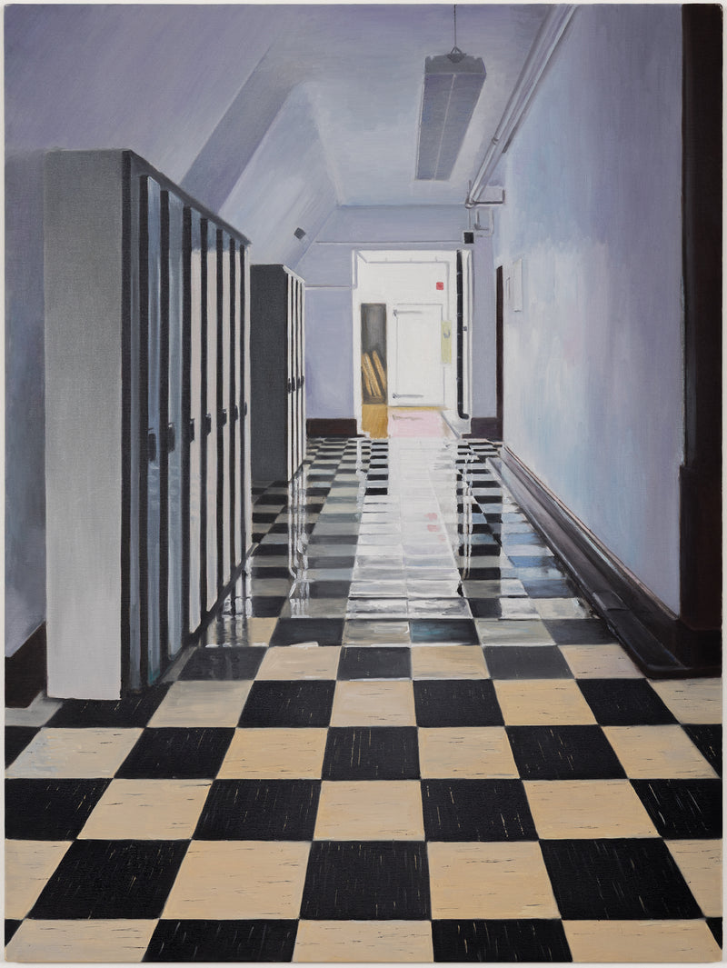 joanne tod 1 spadina corridor painting 2023 Daniels Architecture U of T university of toronto architecture 1 spadina crescent, toronto, ON iconic toronto buildings deep space realism painting oil on linen canadian artist collect canadian art buy canadian art joanne tod teacher