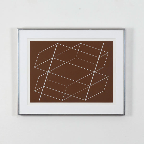 Minimalist Artwork: "Bands/Posts - P1, F3, I2" by Josef Albers. Framed artwork by famous American artist.