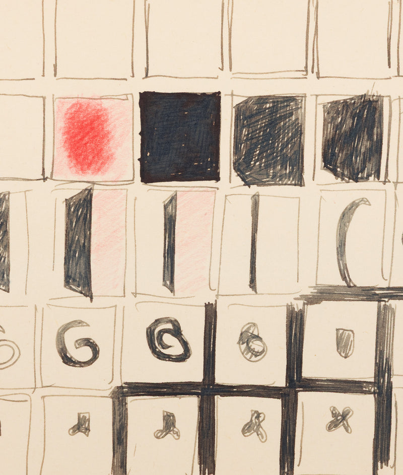 JOYCE WIELAND "SCENE-BLOCKING" DRAWING