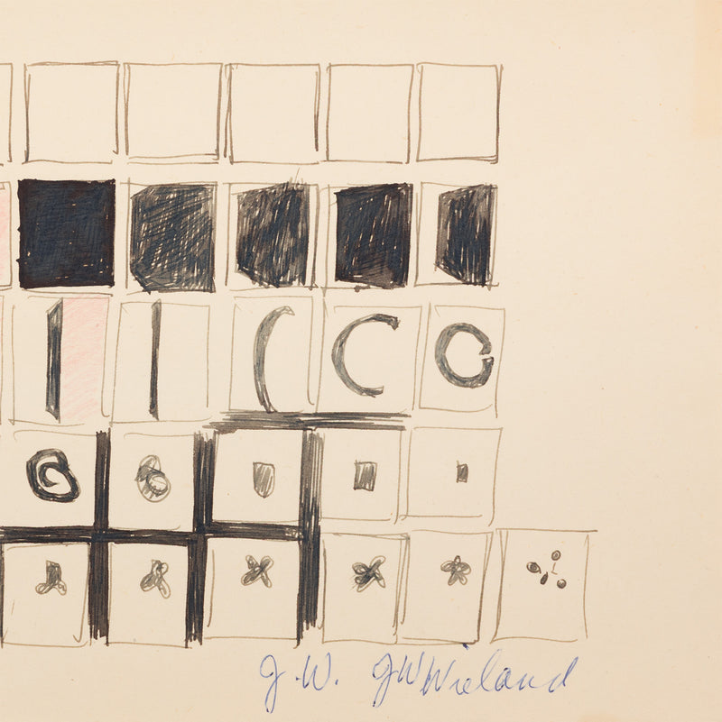 JOYCE WIELAND "SCENE-BLOCKING" DRAWING