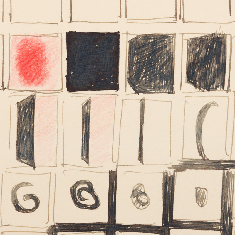 JOYCE WIELAND "SCENE-BLOCKING" DRAWING