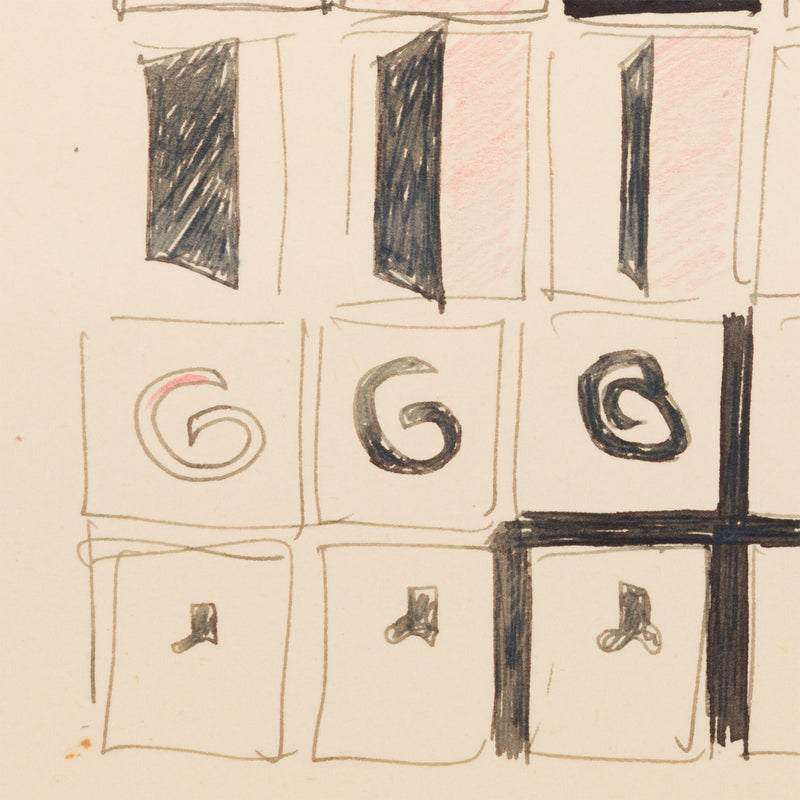 JOYCE WIELAND "SCENE-BLOCKING" DRAWING