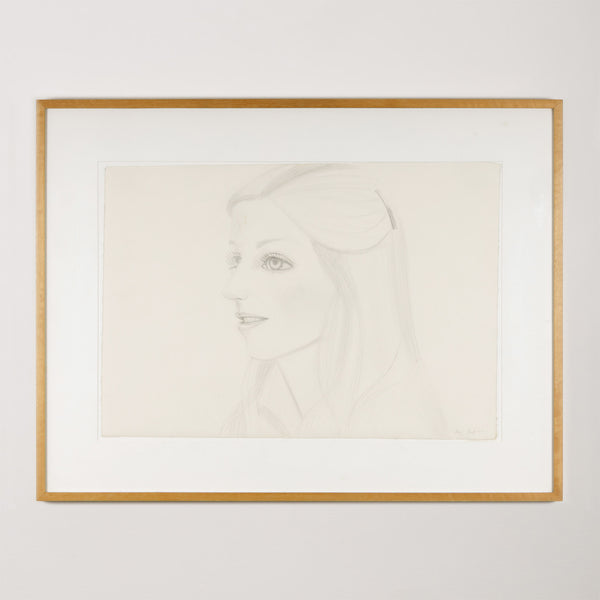 ALEX KATZ "FRANCES" DRAWING, 1977