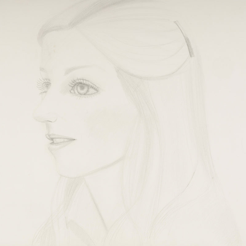 ALEX KATZ "FRANCES" DRAWING, 1977