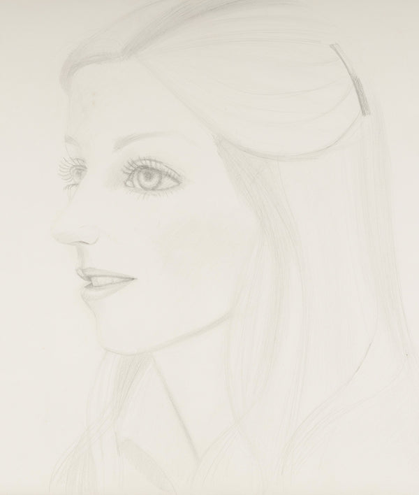 ALEX KATZ "FRANCES" DRAWING, 1977
