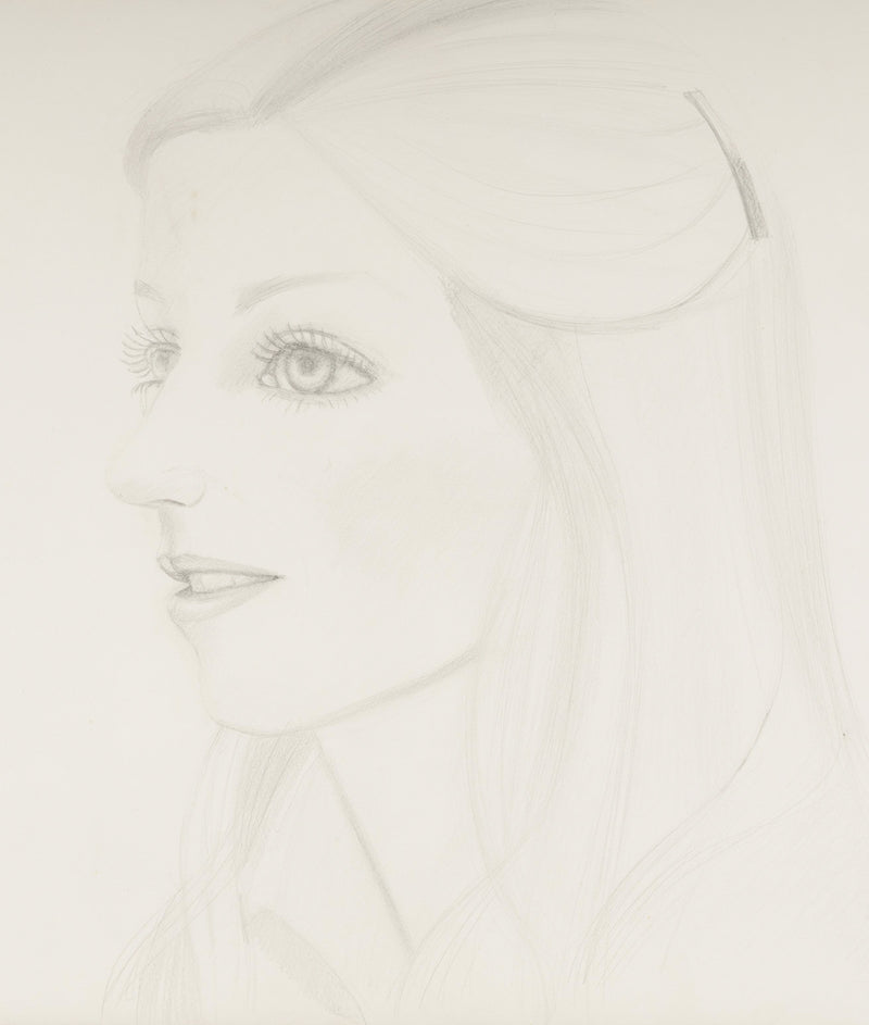 ALEX KATZ "FRANCES" DRAWING, 1977