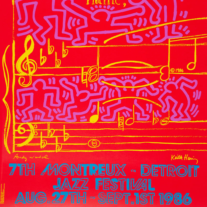 Andy Warhol and Keith Haring collaboration for "Montreaux Jazz Festival" 1986. available art for sale at Fine Art Gallery Caviar20