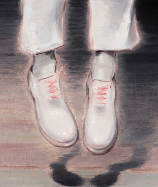 Oil painting by famous Canadian artist Kris Knight "Shoes" circa 2018