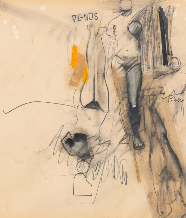 LARRY RIVERS "VENUS" PENCIL COLLAGE, 1962