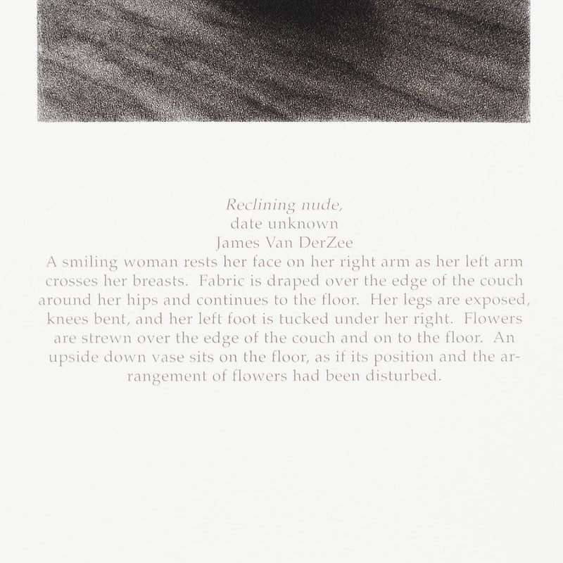 Lorna Simpson "Van Der See Prop Vase" aka "Reclining Nude" USA, 1993. Silkscreen on Rives BFK paper.