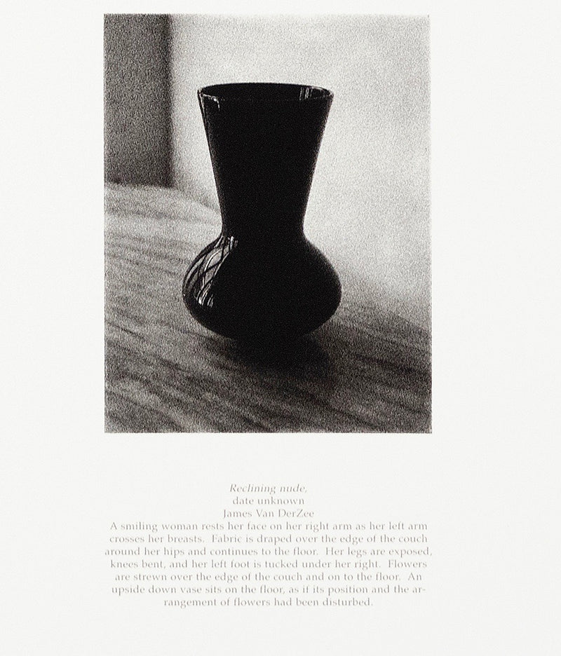 Lorna Simpson "Van Der See Prop Vase" aka "Reclining Nude" USA, 1993. Silkscreen on Rives BFK paper.