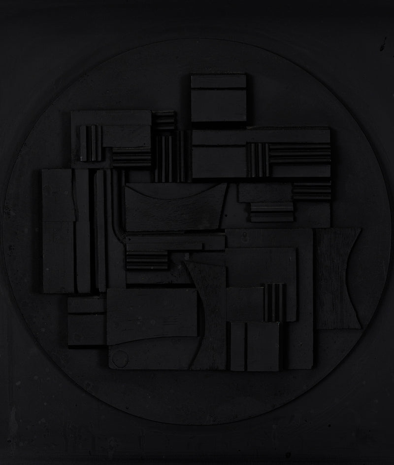Louise Nevelson iconic american artist canadian feminist artwork sculpture mystical black and white wooden multiple pace gallery full moon sphere geometry architecture