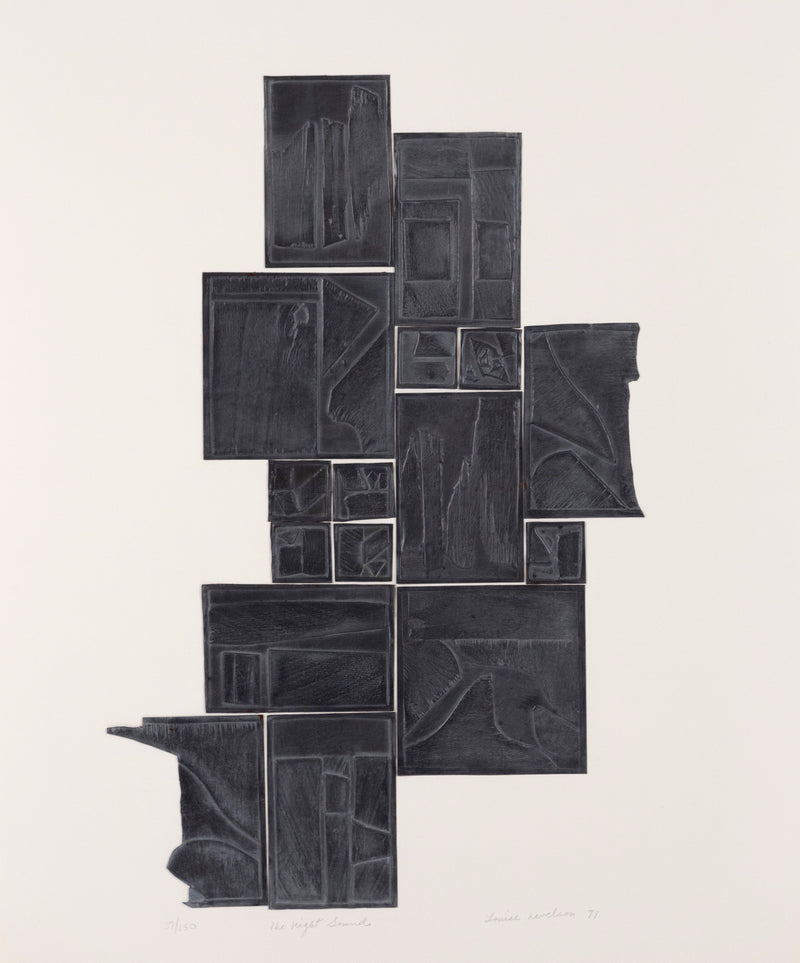  Louise Nevelson, The Night Sound, Embossed lead on CM Fabriano paper, 1971, Caviar20, American Sculptor