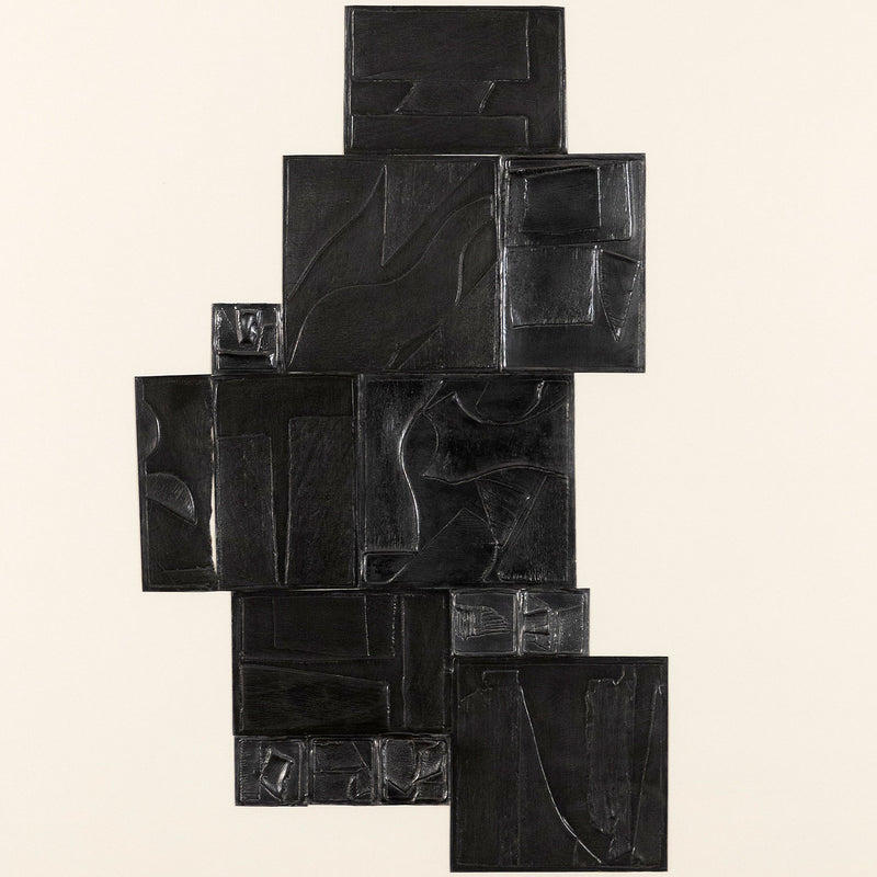 In 1972, famous woman artist Louise Nevelson creates a suite of six prints for her Lead Intaglio series. The works in this series feature thin, embossed lead plates on CM Fabriano paper.