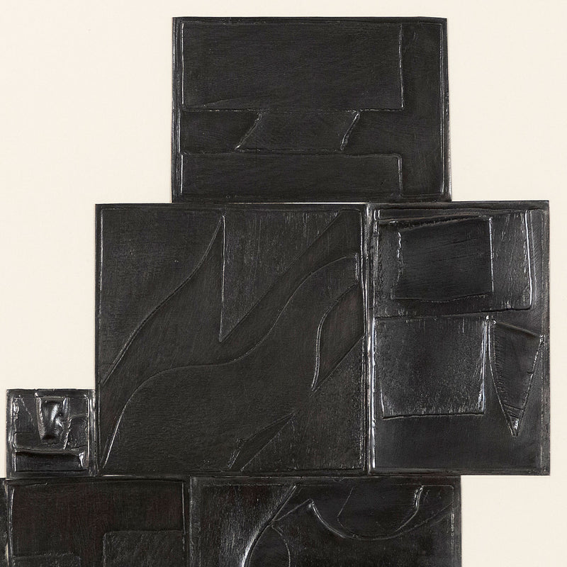 In 1972, famous woman artist Louise Nevelson creates a suite of six prints for her Lead Intaglio series. The works in this series feature thin, embossed lead plates on CM Fabriano paper.