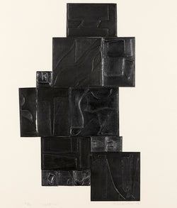 In 1972, famous woman artist Louise Nevelson creates a suite of six prints for her Lead Intaglio series. The works in this series feature thin, embossed lead plates on CM Fabriano paper.