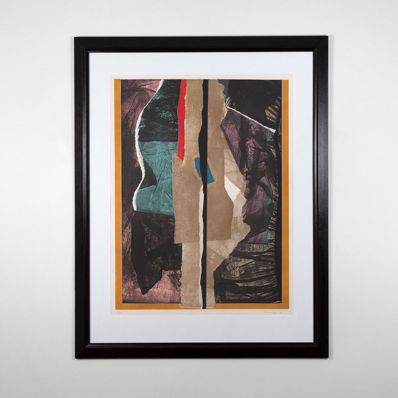 Framed image of Louise Nevelson "Reflections I" Etching, 1983. Abstract expressionist artwork for sale in Toronto.