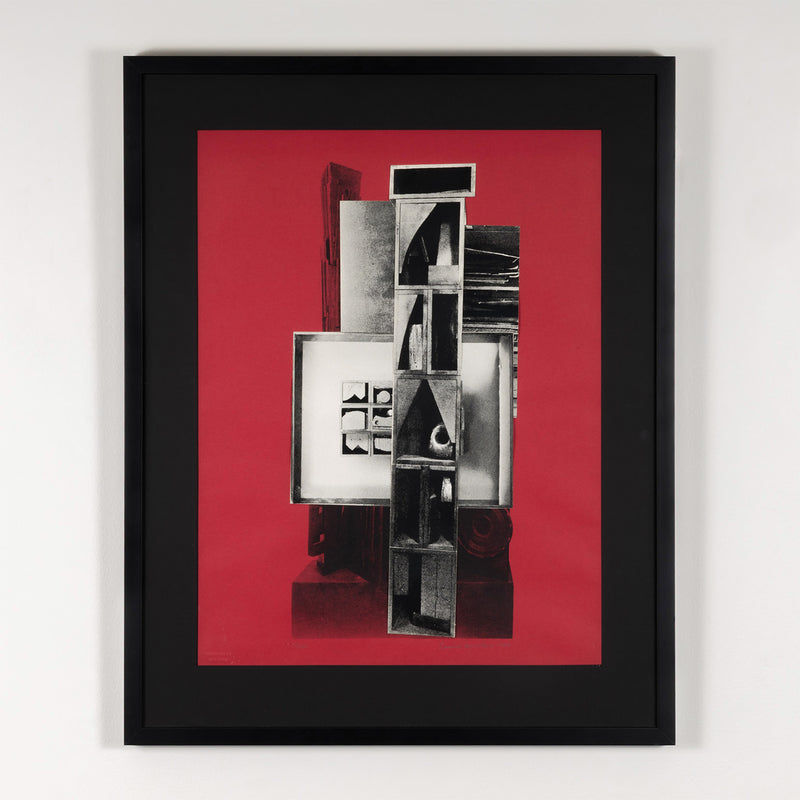 LOUISE NEVELSON "THE DRUM" SCREENPRINT / COLLAGE, 1966