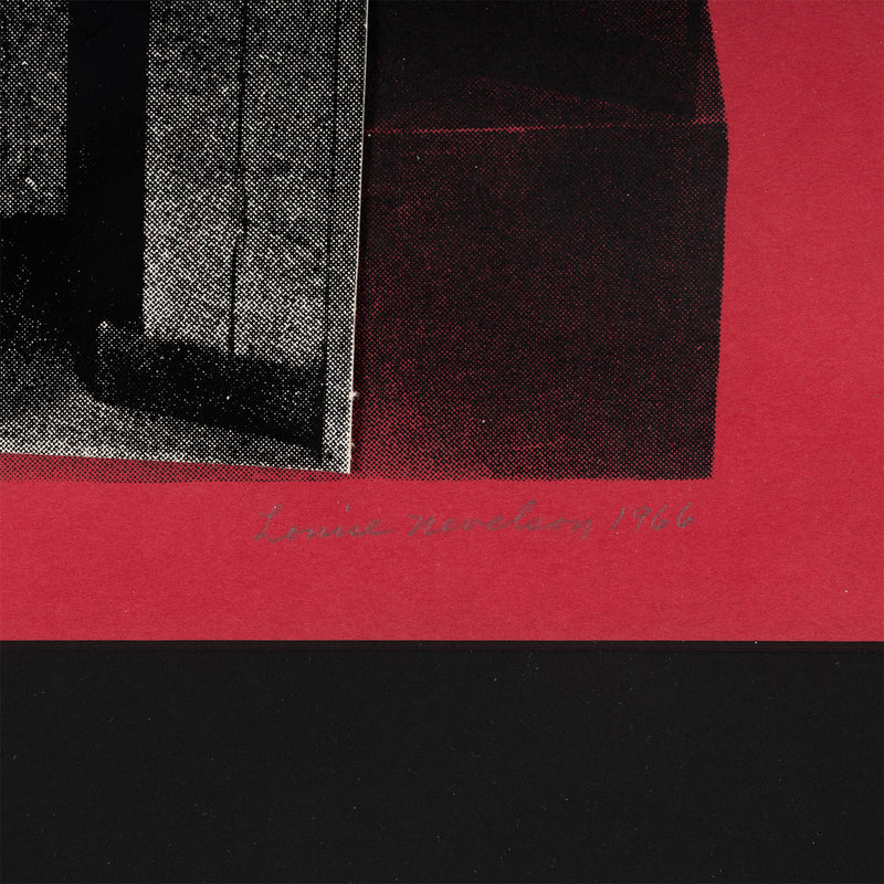 LOUISE NEVELSON "THE DRUM" SCREENPRINT / COLLAGE, 1966