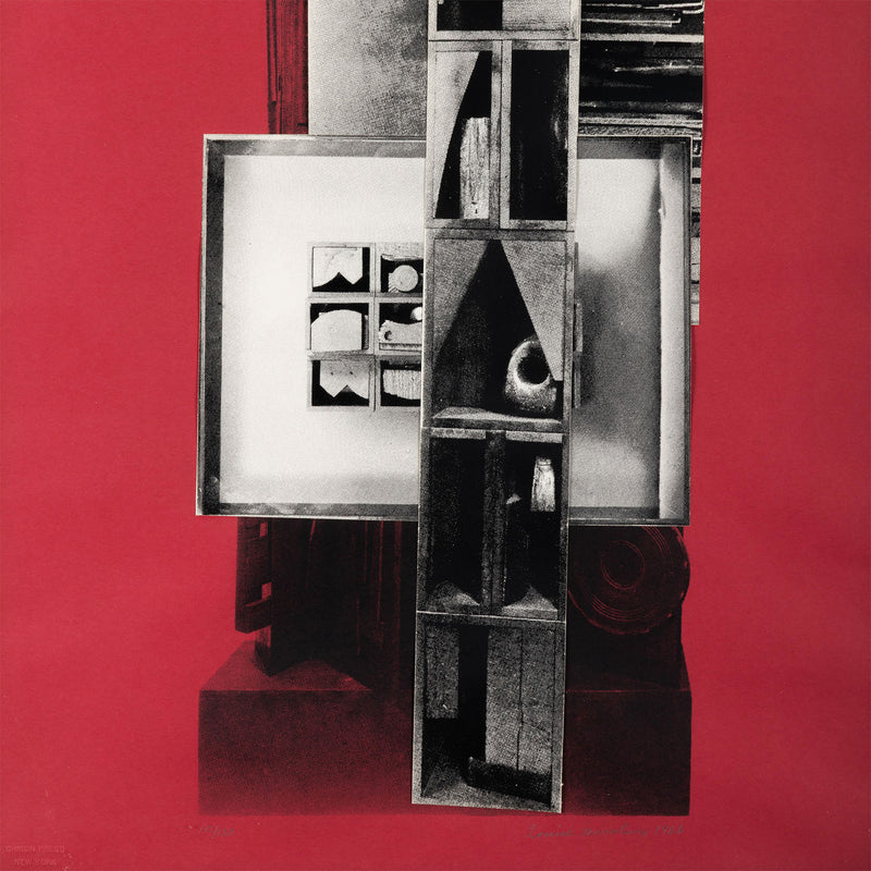 LOUISE NEVELSON "THE DRUM" SCREENPRINT / COLLAGE, 1966