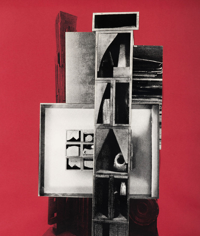 LOUISE NEVELSON "THE DRUM" SCREENPRINT / COLLAGE, 1966