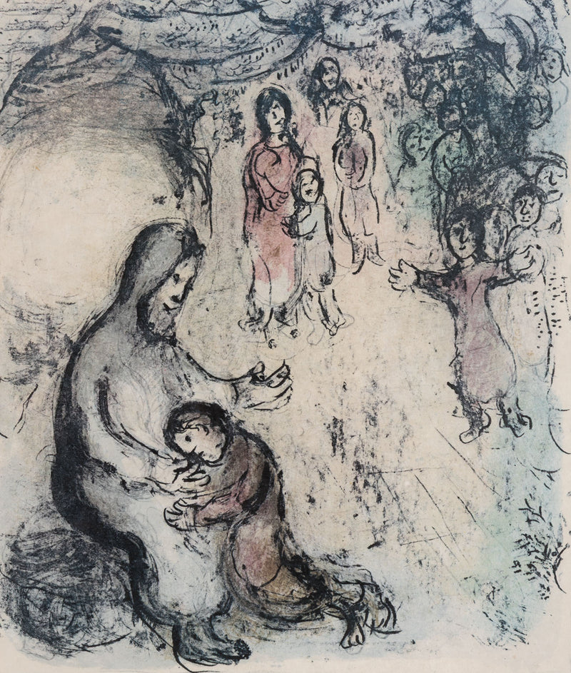 Marc Chagall Jacob's Blessing La Benediction de Jacob lithograph 1979 limited edition print chagall biblical print chagall teriade verve magazine commission iconic chagall print collect chagall buy chagall sell chagall