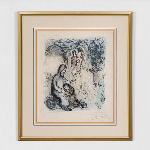 Marc Chagall Jacob's Blessing La Benediction de Jacob lithograph 1979 limited edition print chagall biblical print chagall teriade verve magazine commission iconic chagall print collect chagall buy chagall sell chagall