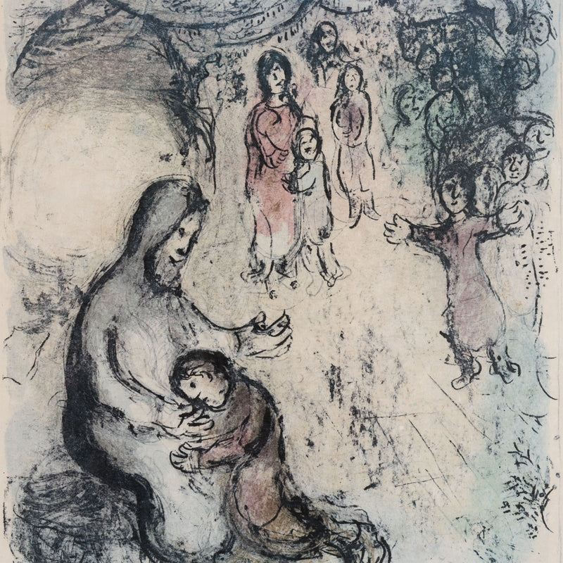 Marc Chagall Jacob's Blessing La Benediction de Jacob lithograph 1979 limited edition print chagall biblical print chagall teriade verve magazine commission iconic chagall print collect chagall buy chagall sell chagall