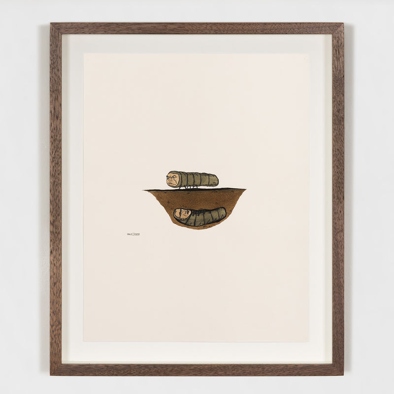 marcel dzama bug eyepatch watercolor watercolour work on paper canadian artist collect buy sell marcel dzama work on paper ink and gouache caterpillars long bugs green bugs eyepatch canadian art