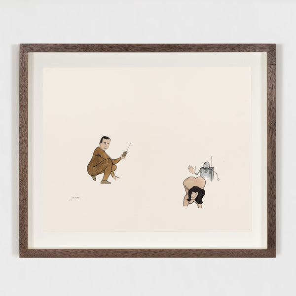 Marcel Dzama work on paper watercolor robot serious fun surreal canadian artist the disciplinarian 1990s 1998 framed kinky robot