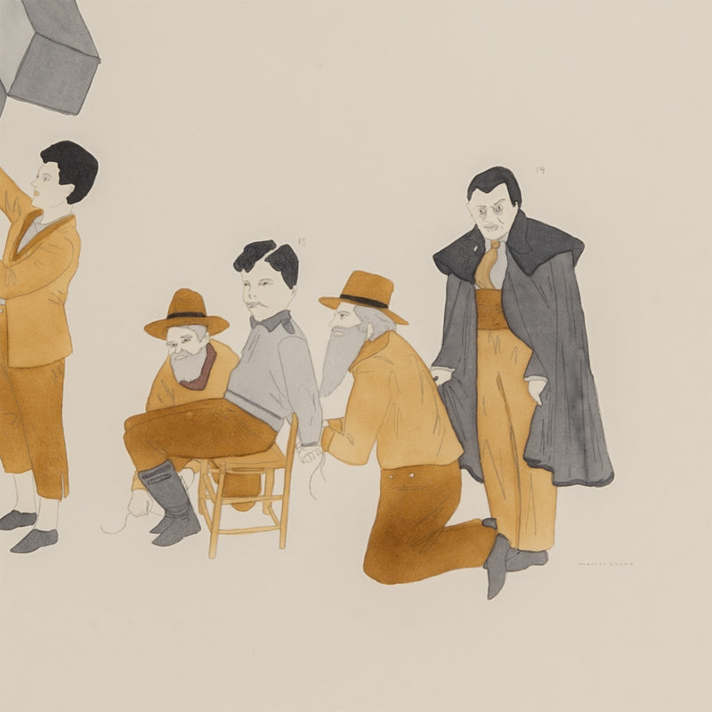 marcel dzama 2007 critiques dard david zwirner gallery work on paper watercolor on four sheets collage art surrealist art canadian art collect dzama buy dzama sell dzama support contemporary canadian artists