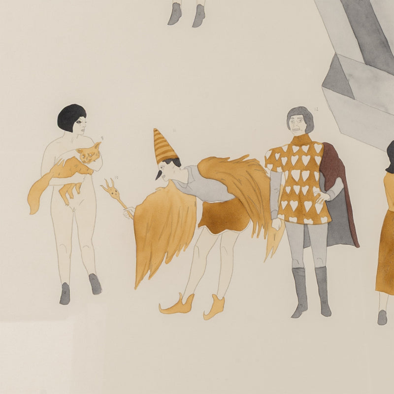 marcel dzama 2007 critiques dard david zwirner gallery work on paper watercolor on four sheets collage art surrealist art canadian art collect dzama buy dzama sell dzama support contemporary canadian artists