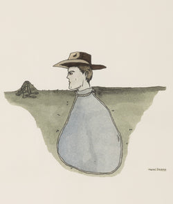 marcel dzama cowboy 1998 watercolor on paper watercolour work on paper ink on paper canadian artist self-possession 1990s art famous canadian artist collect sell buy dzama art