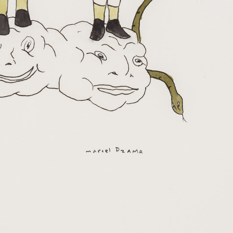 MARCEL DZAMA “WICKED TRIPLETS” WATERCOLOR, 2004