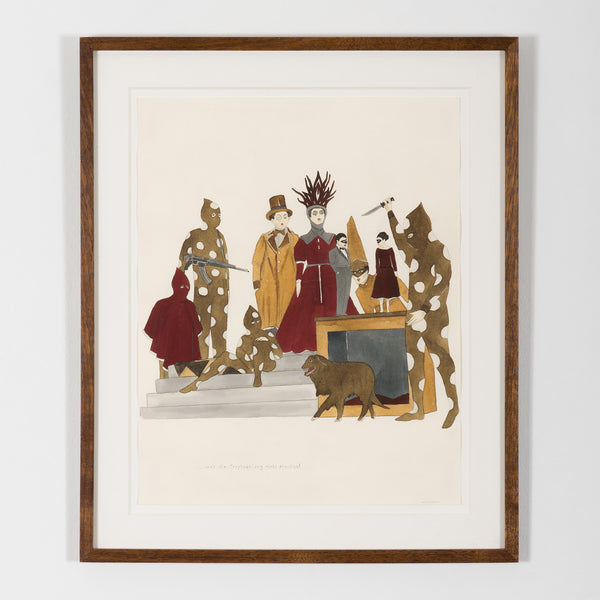 Marcel Dzama what the prophecy failed to mention recent 2011 watercolor on paper work on paper gouache ink on paper collect dzama work large drawing mise en scene canadian artist
