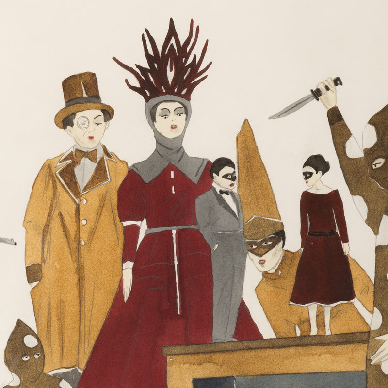 Marcel Dzama what the prophecy failed to mention recent 2011 watercolor on paper work on paper gouache ink on paper collect dzama work large drawing mise en scene canadian artist