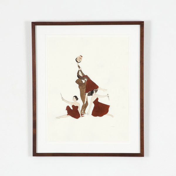 Marcel Dzama original drawing. Ink and watercolor, 2009.