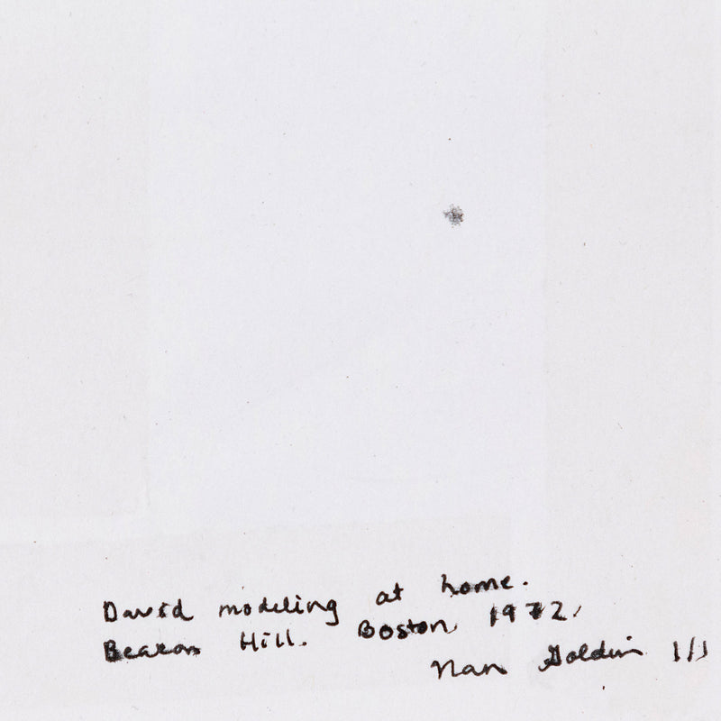 NAN GOLDIN "DAVID MODELLING" POLAROID, 1972