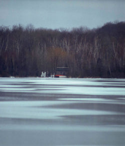 Peter Doig "Across the Lake" C-print, 2000. Landscape photography of a winter scape.